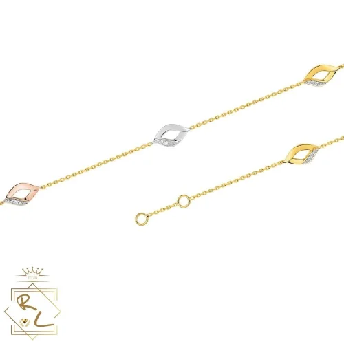 Bracelet tricolore en Or Jaune, Rose et Blanc 750/000, L'Etabli du bijoutier, Haguenau