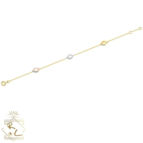 Bracelet tricolore en Or Jaune, Rose et Blanc 750/000, L'Etabli du bijoutier, Haguenau