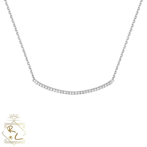 Collier barrette incurvée de diamants en or blanc 18k, Elyra, L'Etabli du Bijoutier, Haguenau