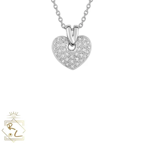 Collier cœur en Or Blanc 750/000 et diamants, Amara 2, L'Etabli du Bijoutier, Haguenau