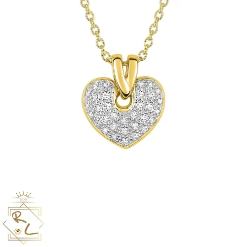 Collier cœur en Or Jaune 750/000 et diamants, Amara 2, L'Etabli du Bijoutier, Haguenau