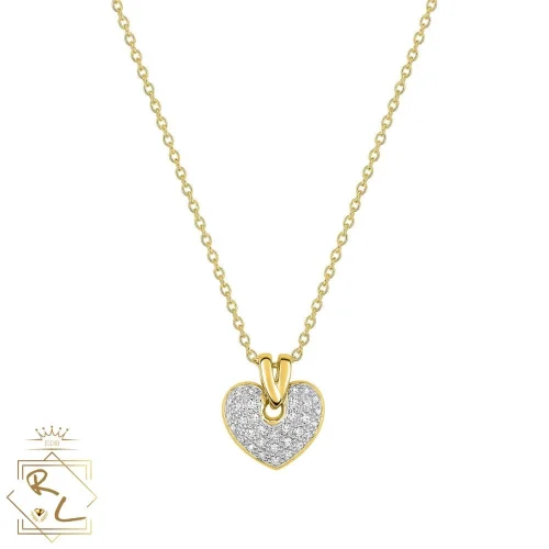 Collier cœur en Or Jaune 750/000 et diamants, Amara 2, L'Etabli du Bijoutier, Haguenau