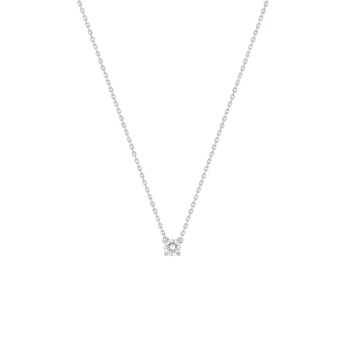 Collier diamant en or blanc 18k, 0.20ct, Elisa, avec au choix : diamant naturel ou diamant de synthèse. L'Etabli du Bijoutier Haguenau