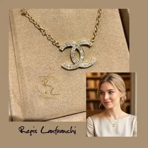 Collier Jeanne double C diamanté
