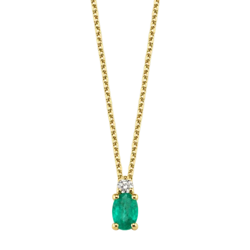 Collier Verona émeraude et diamant en or jaune 18 carats