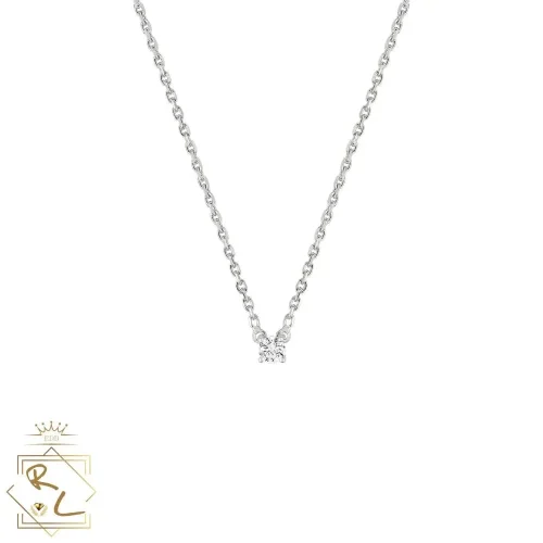 Collier diamant, 0.10ct, en or blanc 18k, serti griffes, Luxée, L'Etabli du Bijoutier, Haguenau