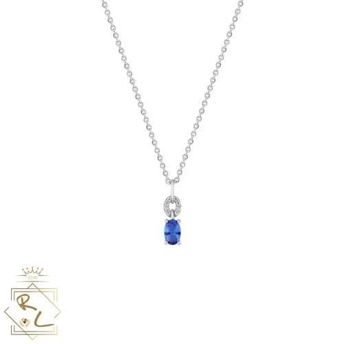 Collier en or blanc 750/000 pendentif saphir et diamants, L'Etabli du Bijoutier, Haguenau