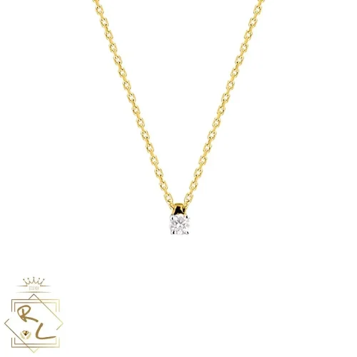 Collier diamant, 0.08ct, en or jaune 18k, sur bélière, Bellara, L'Etabli du Bijoutier, Haguenau