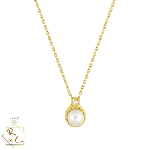 Collier perle de culture et diamant en or jaune 750/000, Aurora, L'Etabli du Bijoutier, Haguenau