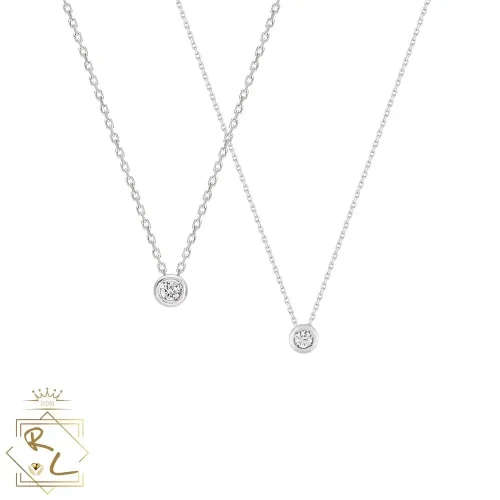 Colliers diamant, 0.04ct et 0.08ct, en or blanc 18k, serti clos, Solara, L'Etabli du Bijoutier, Haguenau