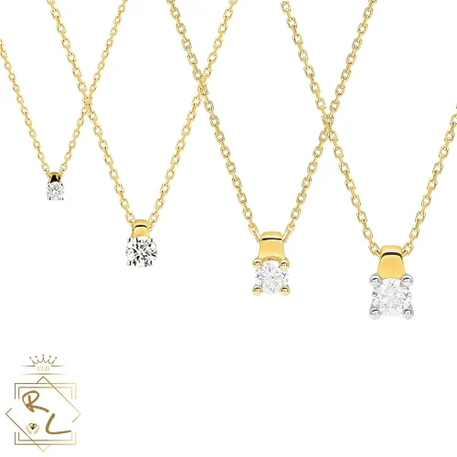 Colliers solitaire diamant, 0.08ct, 0.1ct, 0.18ct ou 0.23ct, en or jaune 18k, sur bélière, Bellara, L'Etabli du Bijoutier, Haguenau