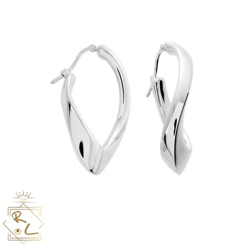 Créoles ovales torsadées en Or Blanc 750/000, L'Etabli du bijoutier, Haguenau