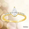 Solitaire accompagne diamant poire en or jaune 18k, 0.63ct, Ava 1, L'Etabli du Bijoutier, Haguenau