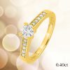 Solitaire accompagne en Or 750/000 Jaune, diamants de synthèse 0.40ct, Chloé, L'Etabli du Bijoutier