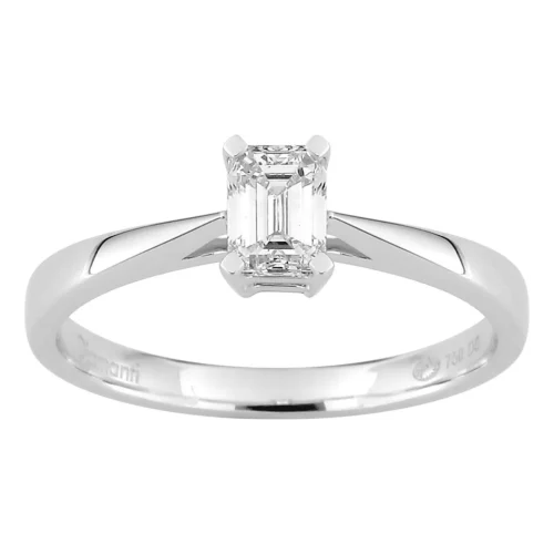 Solitaire diamant taille émeraude en or blanc 18k, 0.50ct, Emy, L'Etabli du Bijoutier, Haguenau
