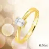Solitaire diamant taille émeraude en or jaune 18k, 0.50ct, Emy, L'Etabli du Bijoutier, Haguenau
