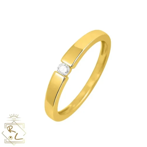 Solitaire en or jaune 750/000, 0.06ct, Julia, L'Etabli du Bijoutier, Haguenau