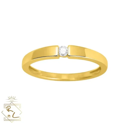 Solitaire en or jaune 750/000, 0.06ct, Julia, L'Etabli du Bijoutier, Haguenau