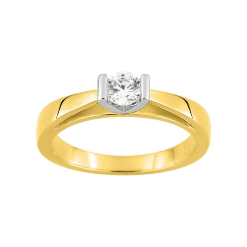 Solitaire en or jaune 18k, 0.30ct, Lucie, L'Etabli du Bijoutier, Haguenau